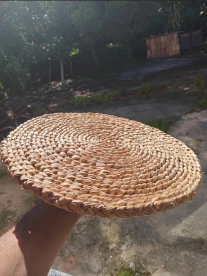 Sousplat Redondo De Fibra Natural Da Taboa | Casa do Lírio