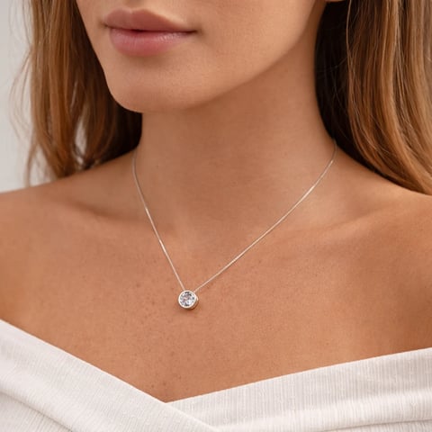 Colar prata 925 ponto de luz | Linqui