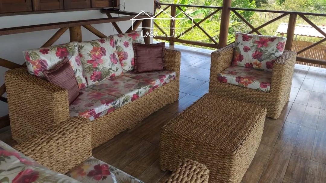 Sofá Luciano Em Fibra Natural De Taboa | Casa do Lírio (2)