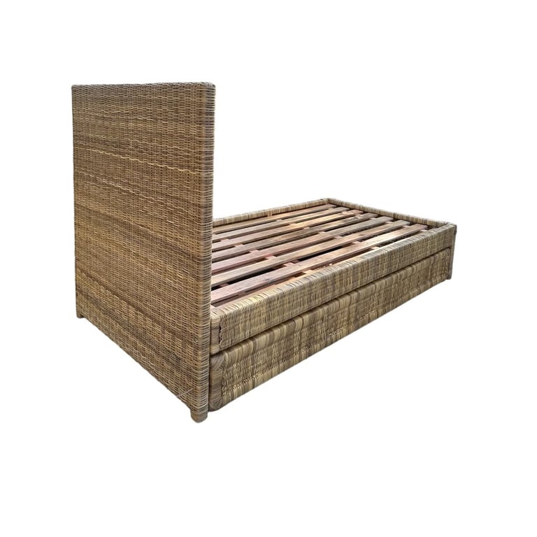 Cama Caraíva Solteiro - Com Cama Auxiliar (Junco Natural) | Casa do Lírio (2)