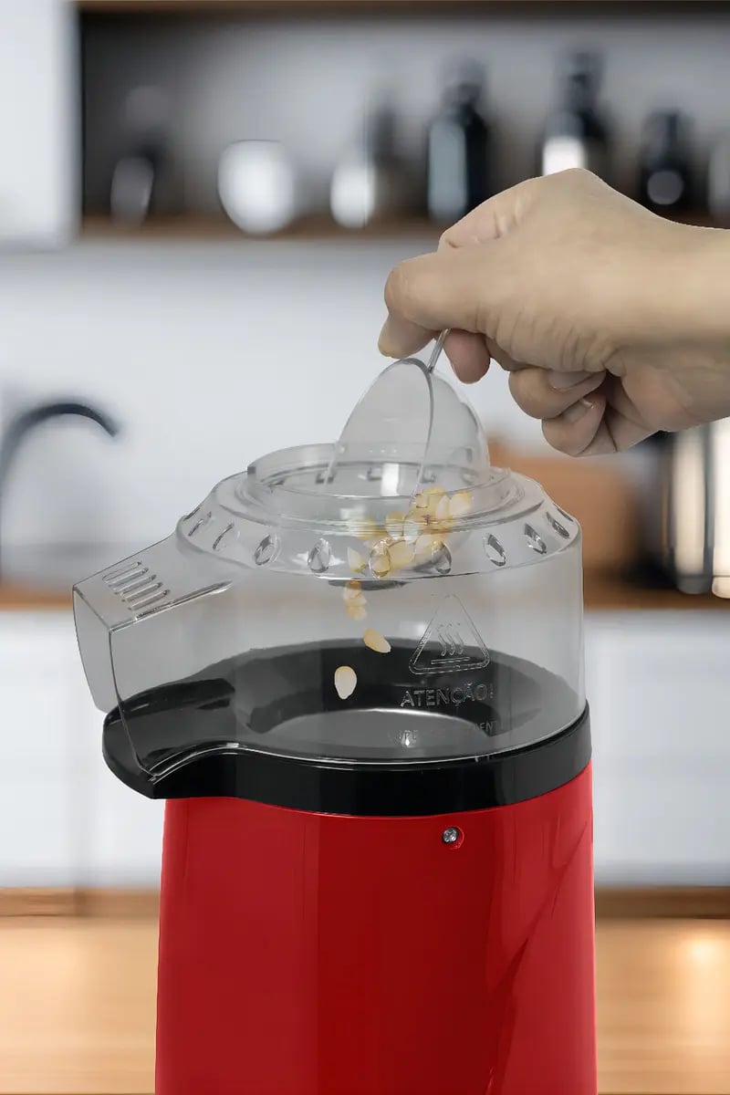 Pipoqueira eletrica pipocas Kian POP-01 Pipoca Direto Tijela 1200w cor vermelho - | Decoralar móveis e eletrodomésticos (4)