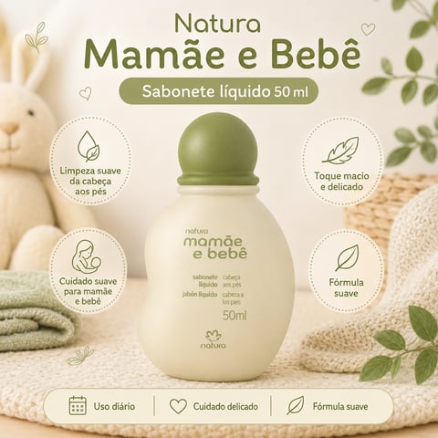 Sabonete Liquido 50ml MAMÂE BEBÊ | Loja Chrysdape