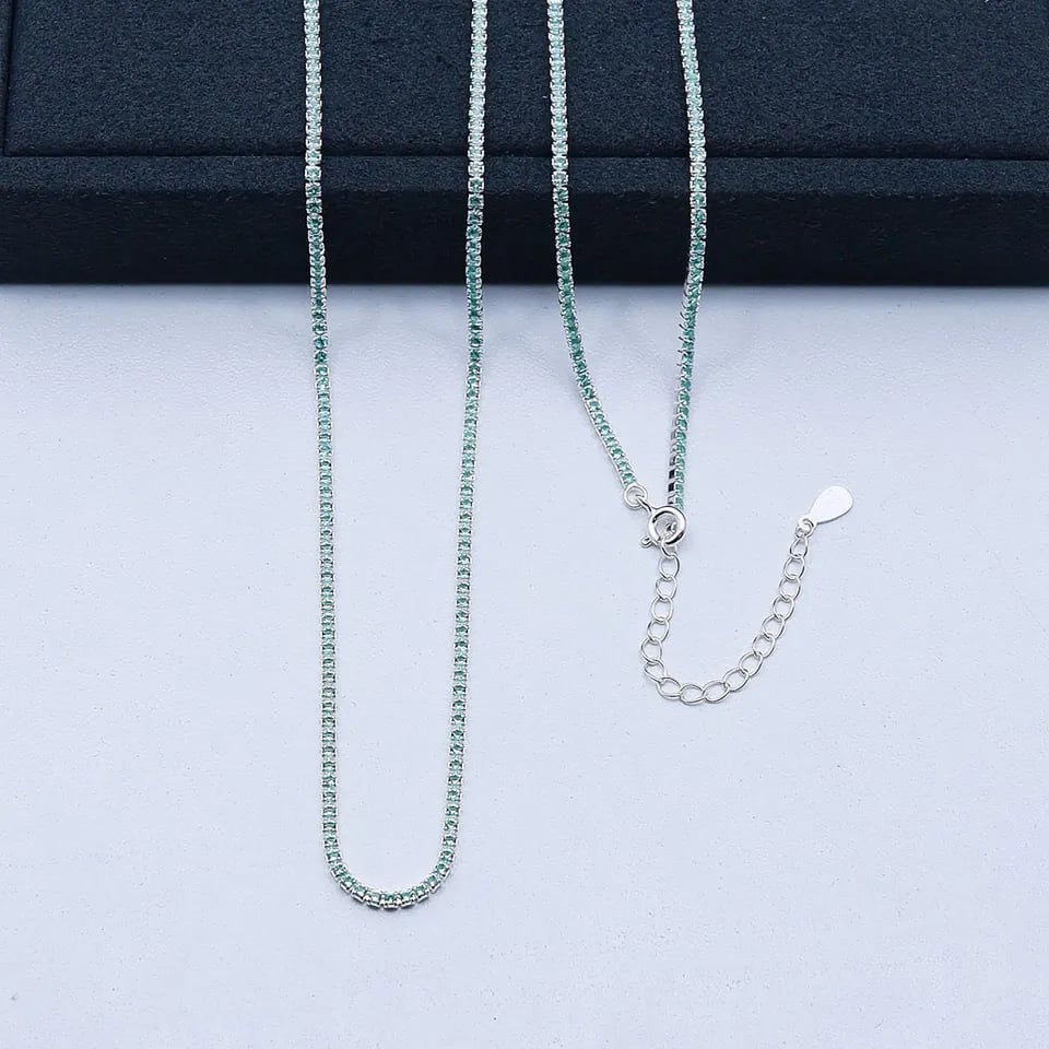 C5-30 COLAR RIVIERA VERDE BEBÊ 2MM 40+5CM | Everest Jóias