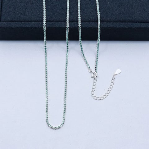 C5-30 COLAR RIVIERA VERDE BEBÊ 2MM 40+5CM | Everest Jóias